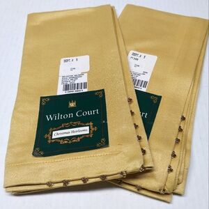 Wilton Court Gold Napkins - Set Of 2